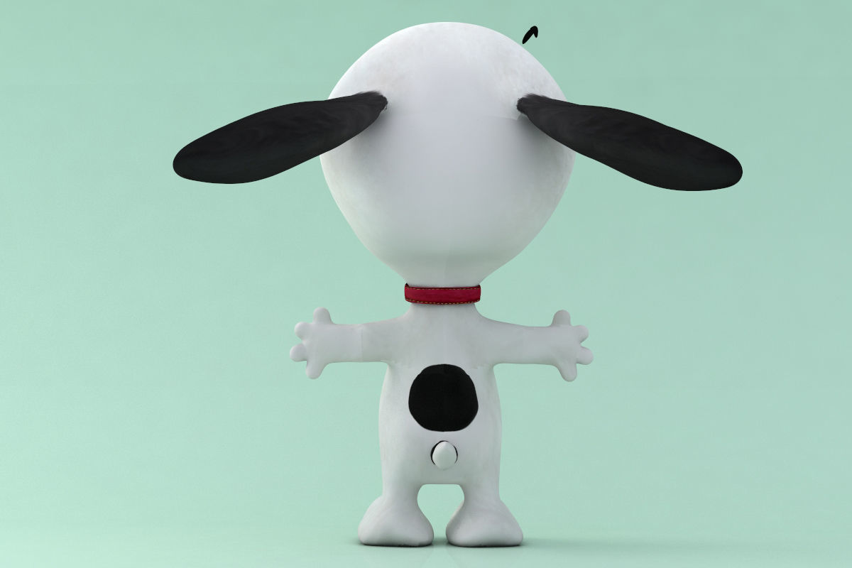 peanuts snoopy cartoon dog 3D model_1