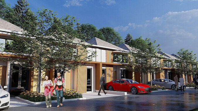 6x12 One Floor House SketchUp DWG and Lumion File 3D model