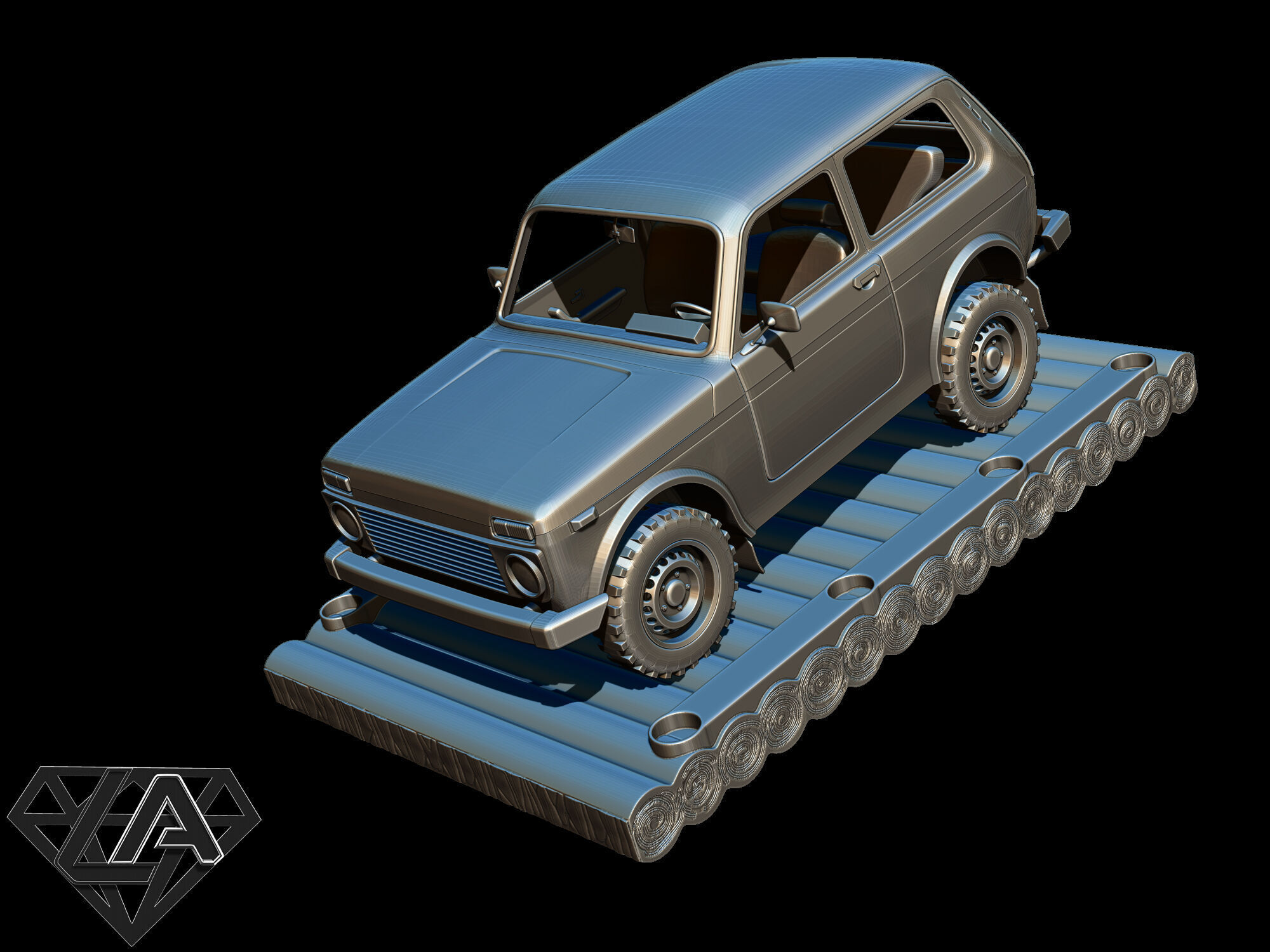 Exhibition - Niva on a raft 3D print model_1