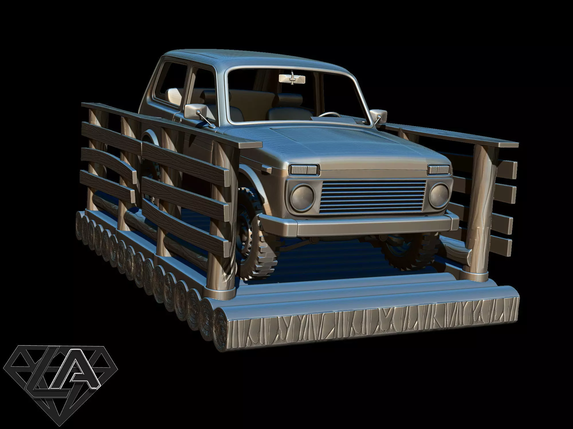 Exhibition - Niva on a raft 3D print model_0