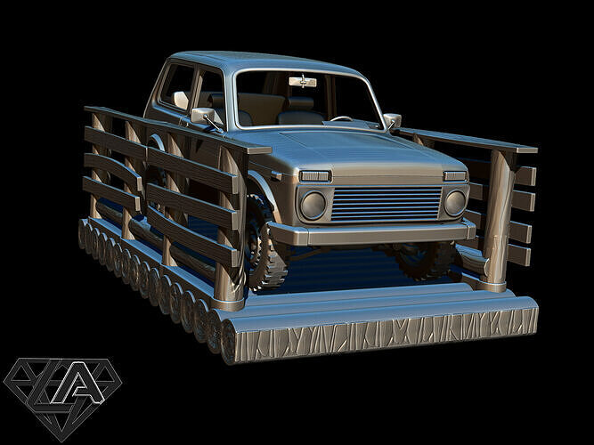 Exhibition - Niva on a raft 3D print model