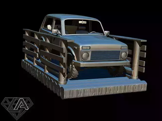 Exhibition - Niva on a raft 3D print model Exhibition - Niva on a raft 3D print model