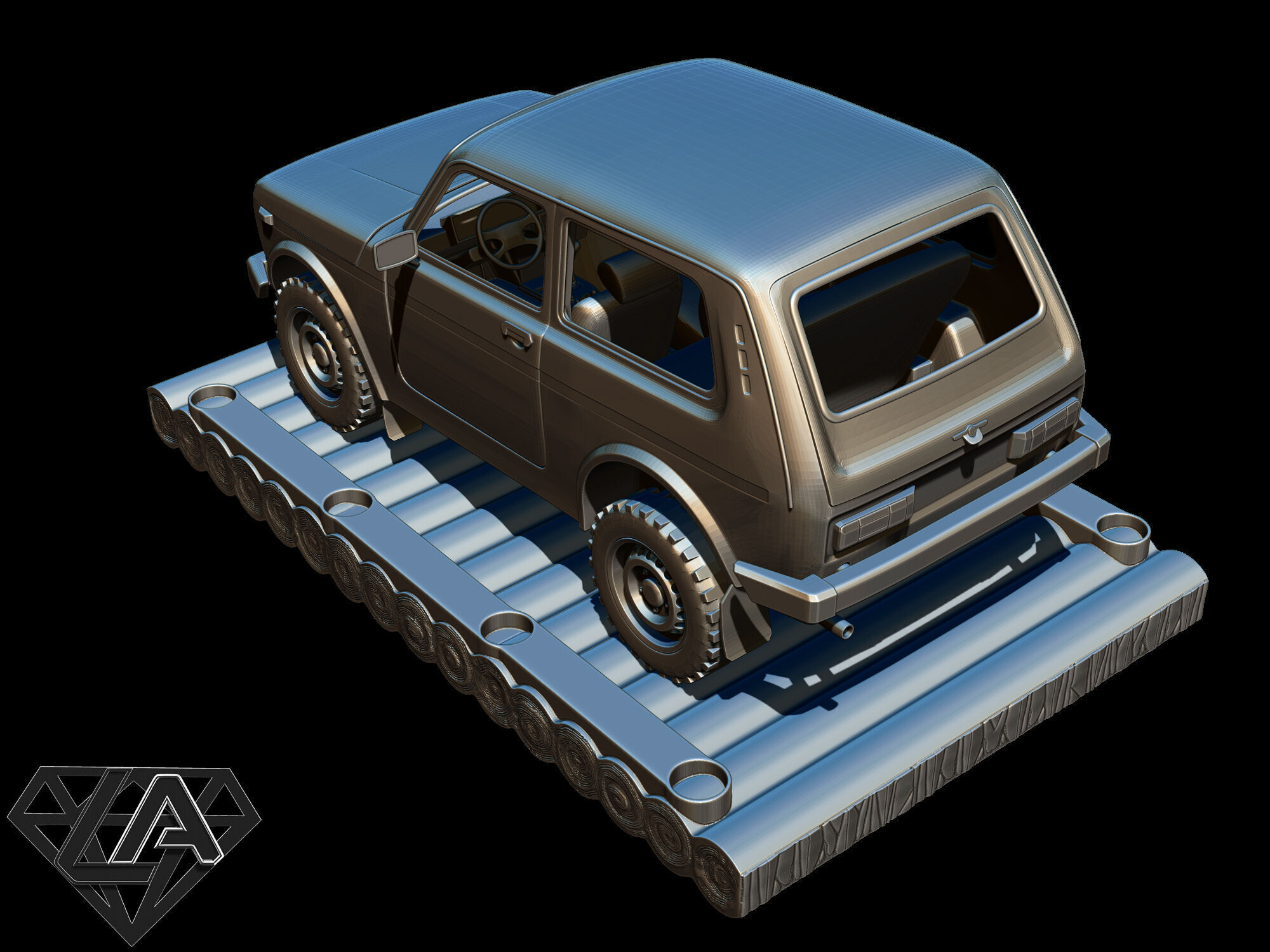 Exhibition - Niva on a raft 3D print model_4