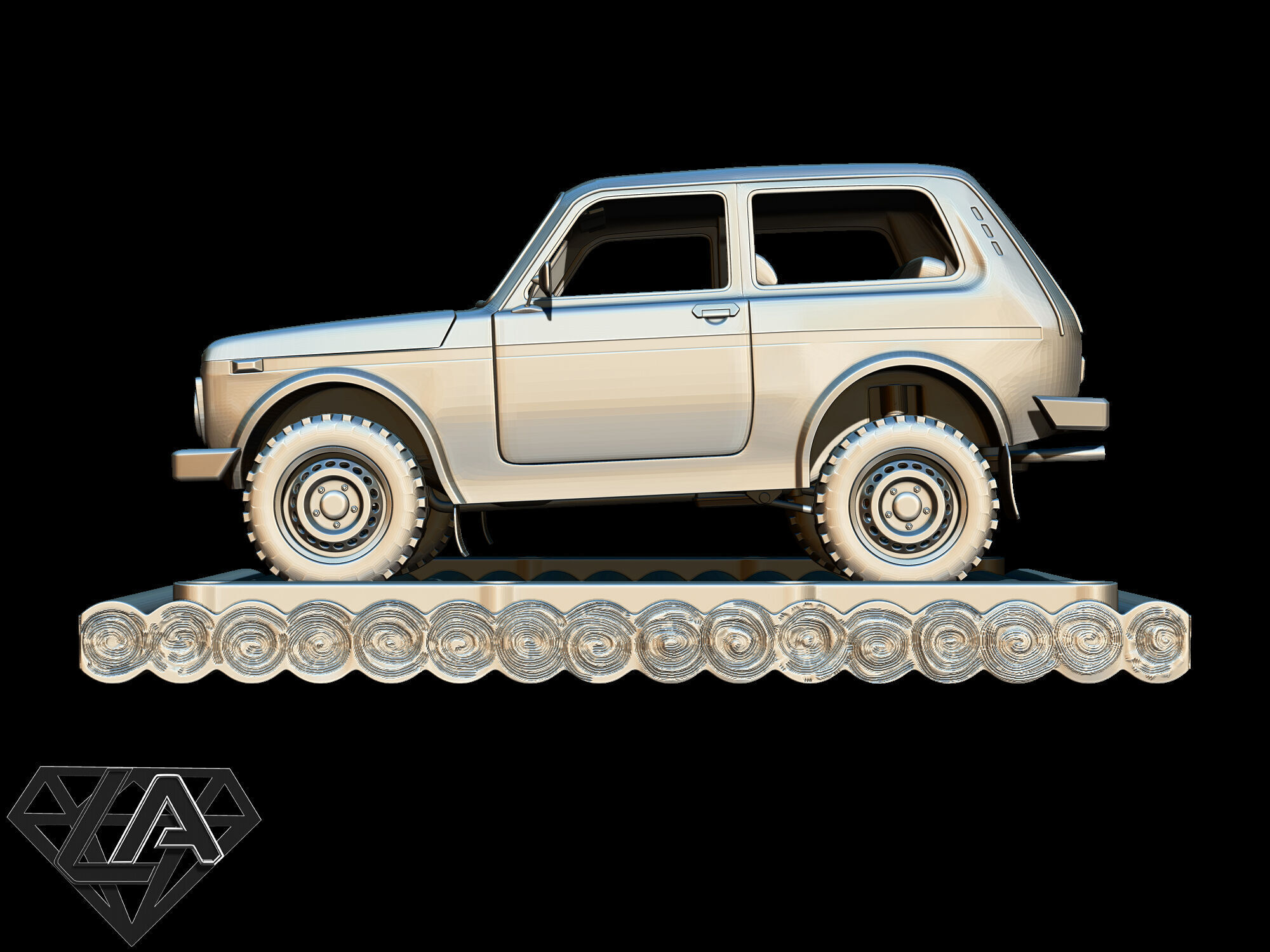 Exhibition - Niva on a raft 3D print model_2