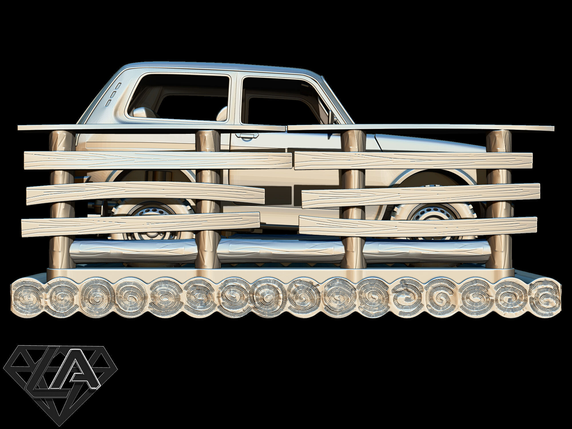 Exhibition - Niva on a raft 3D print model_7