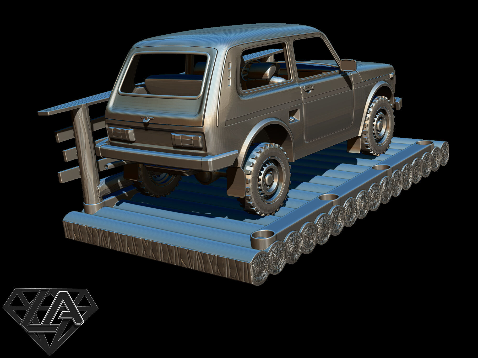 Exhibition - Niva on a raft 3D print model_11