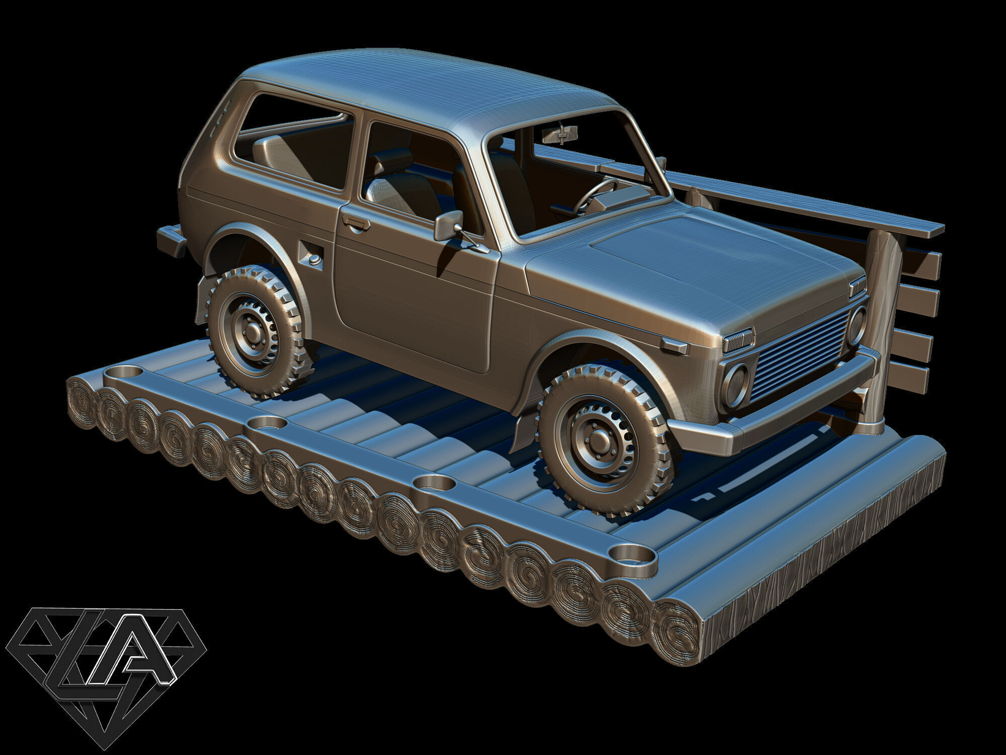 Exhibition - Niva on a raft 3D print model_10