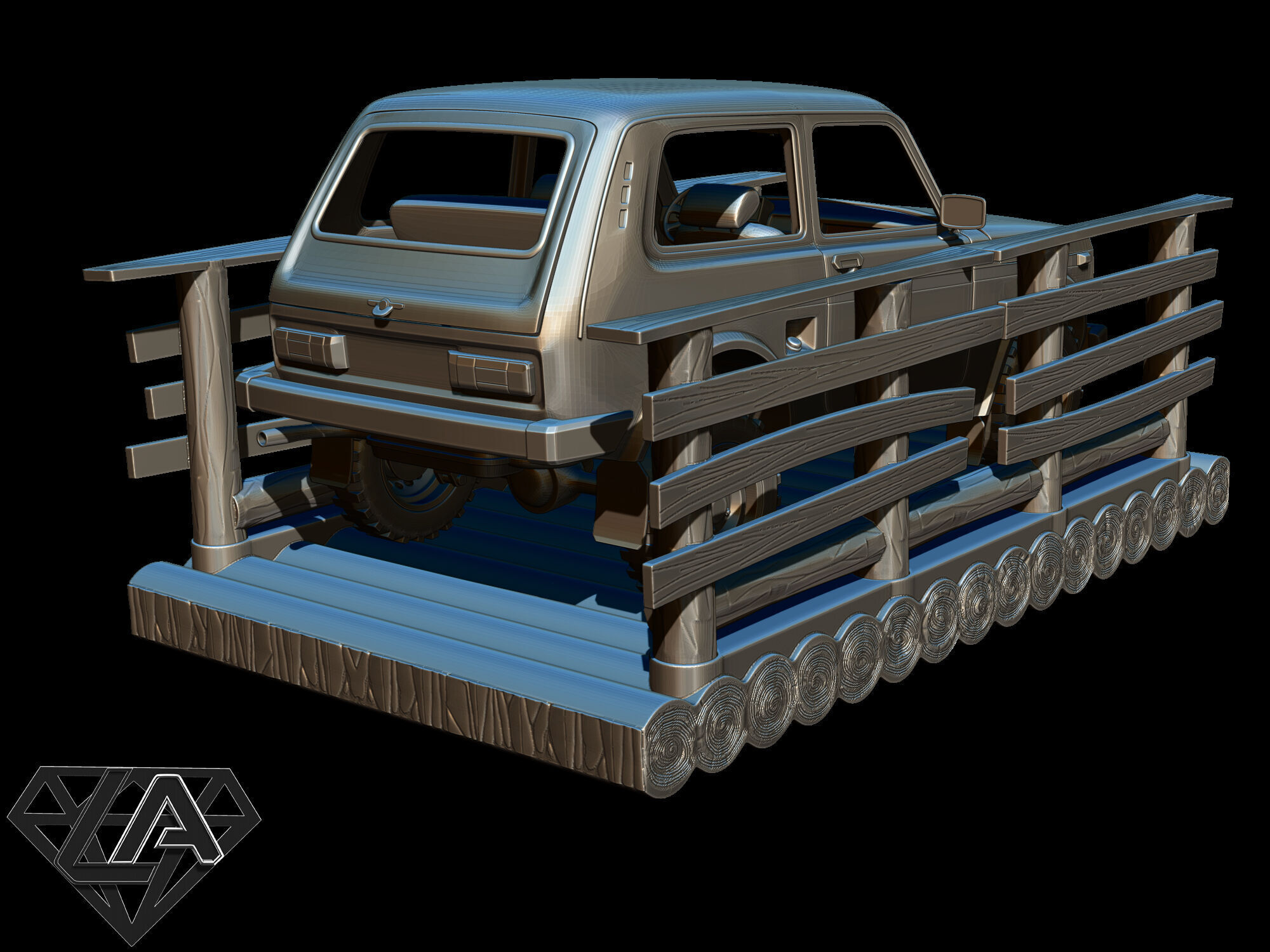 Exhibition - Niva on a raft 3D print model_8