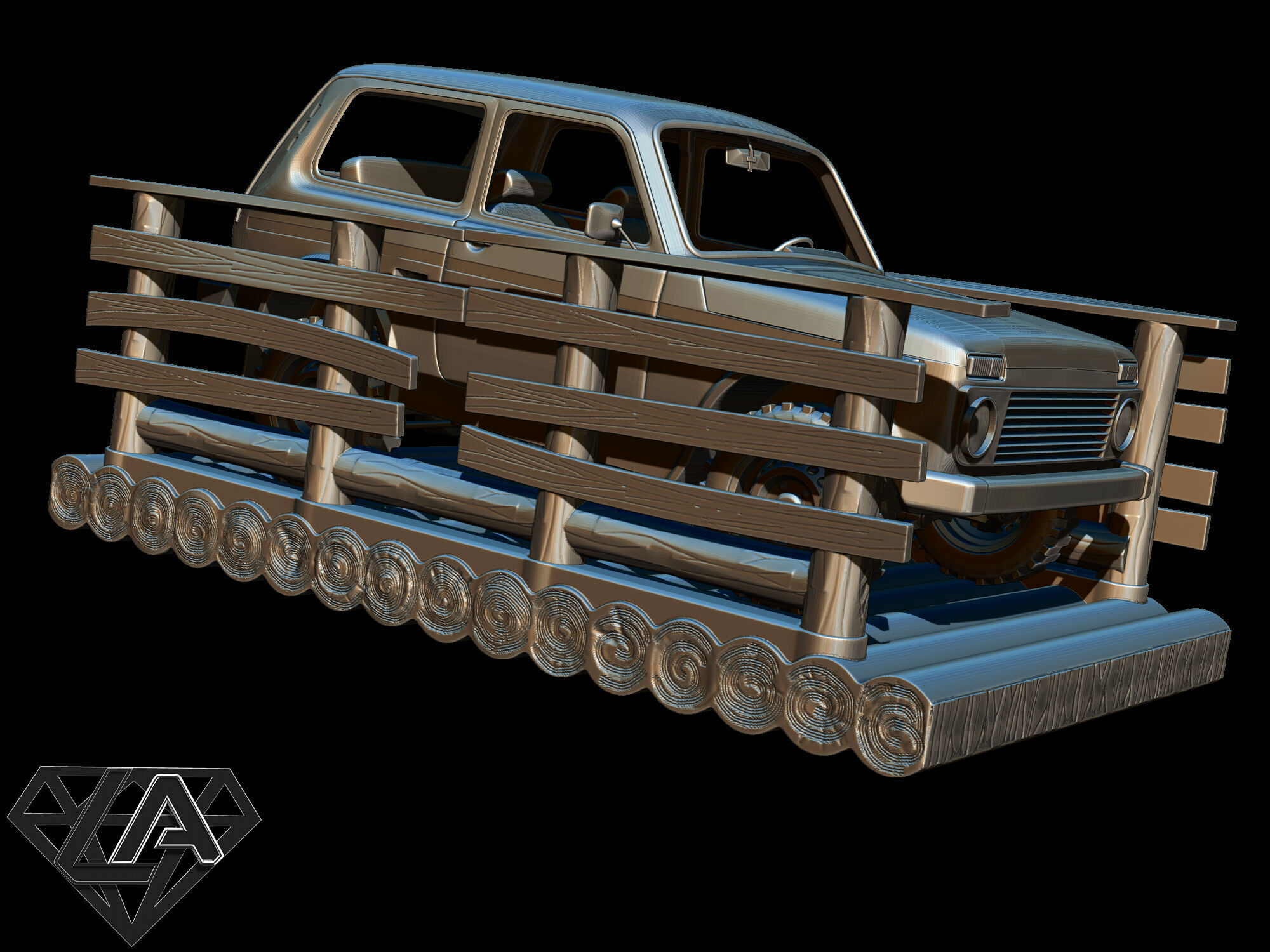 Exhibition - Niva on a raft 3D print model_6