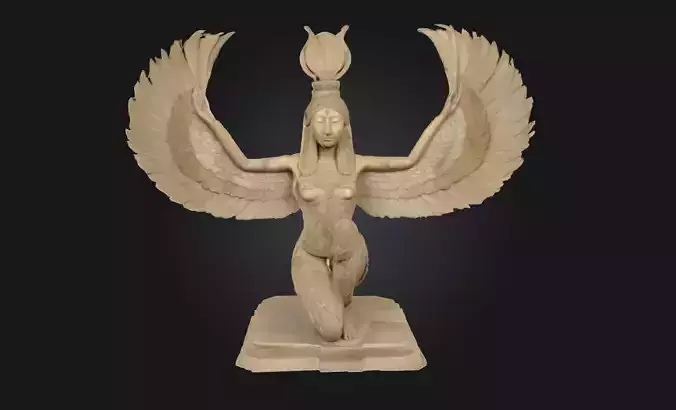 Winged Goddess Statue Divine Monument Model 