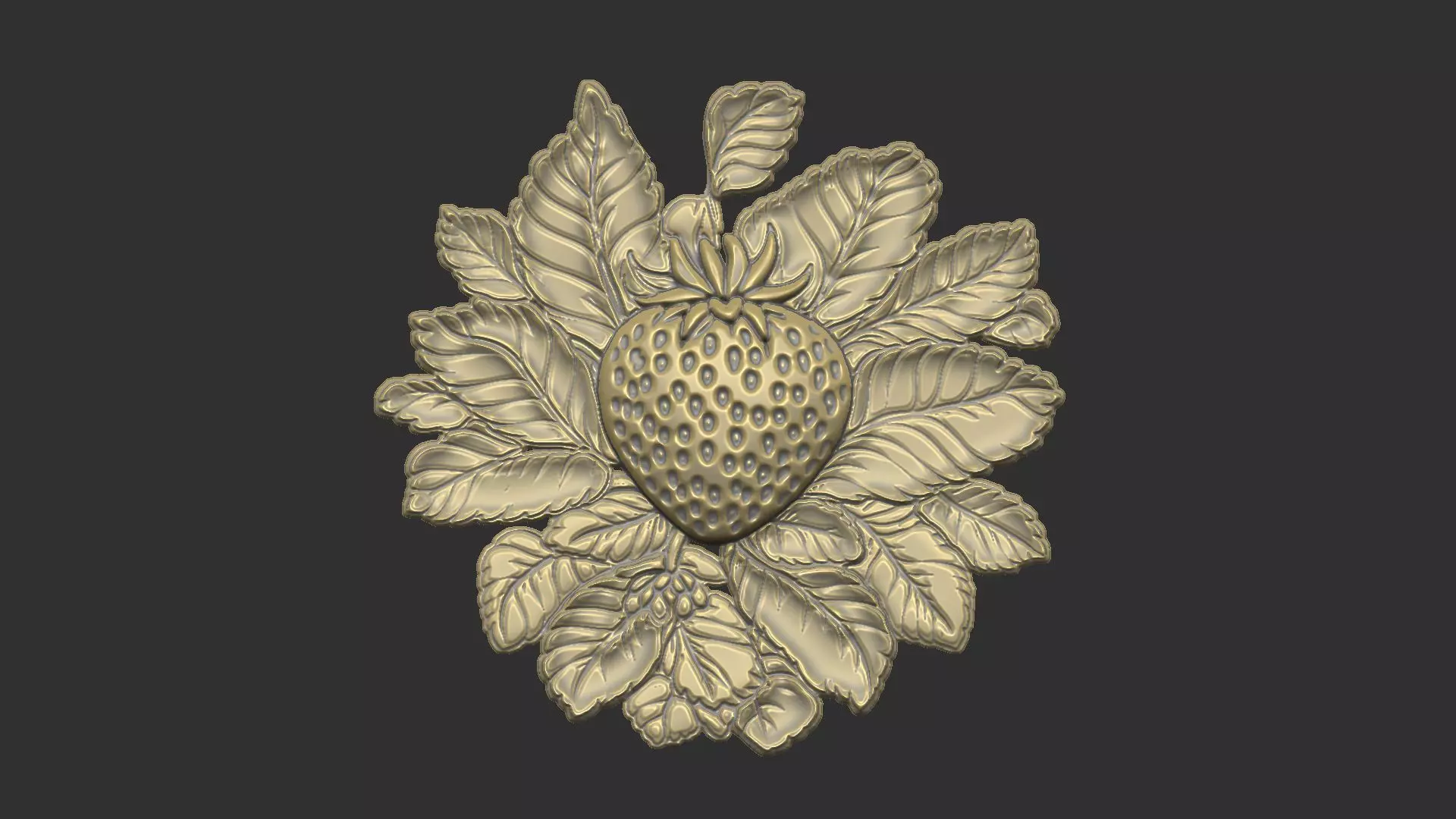 strawberry fruit design 3D print model_0