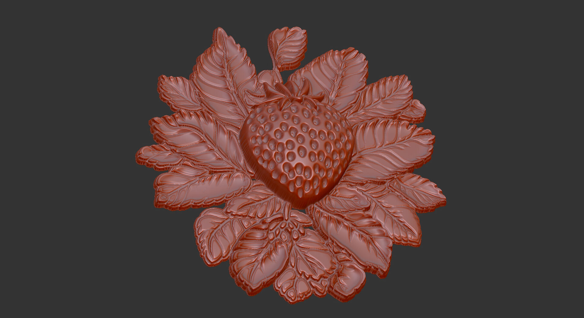 strawberry fruit design 3D print model_1