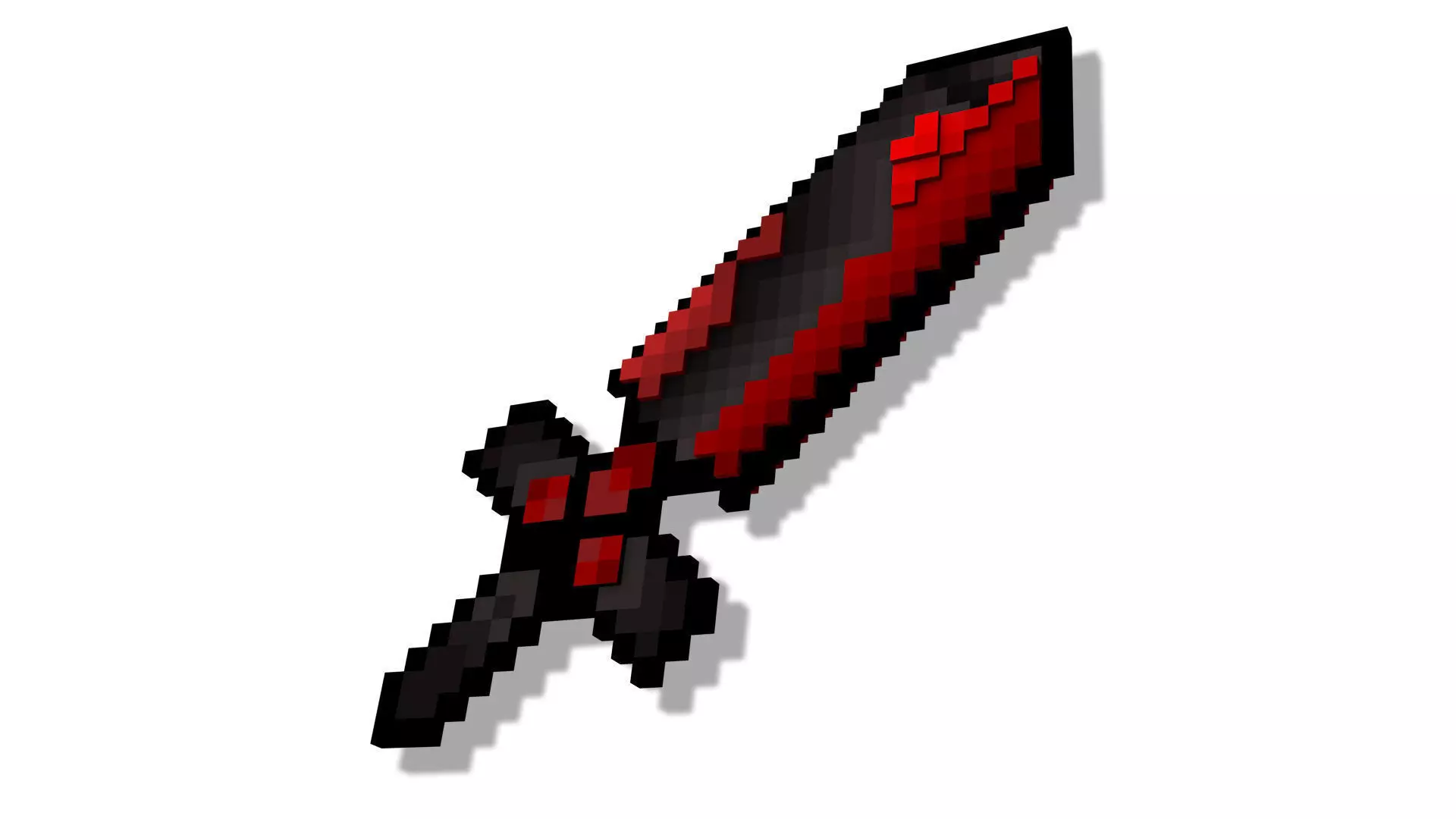 Pixelated Demon Sword Free low-poly 3D model_0