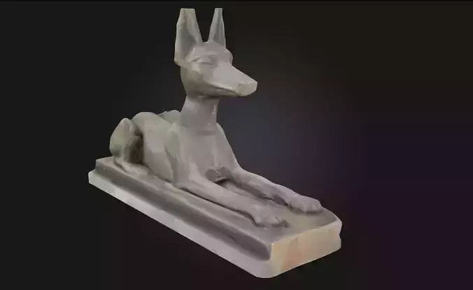 Anubis Resting Reclined Deity Statue Model  3D model