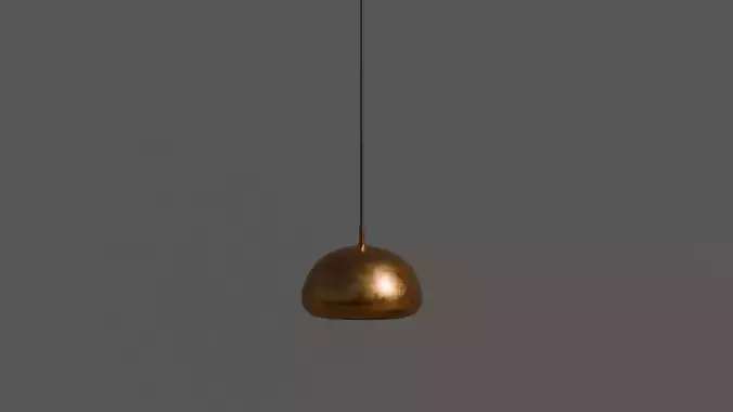 Bronze Dome Pendant Light 3D Model Minimal Modern Ceiling Lamp