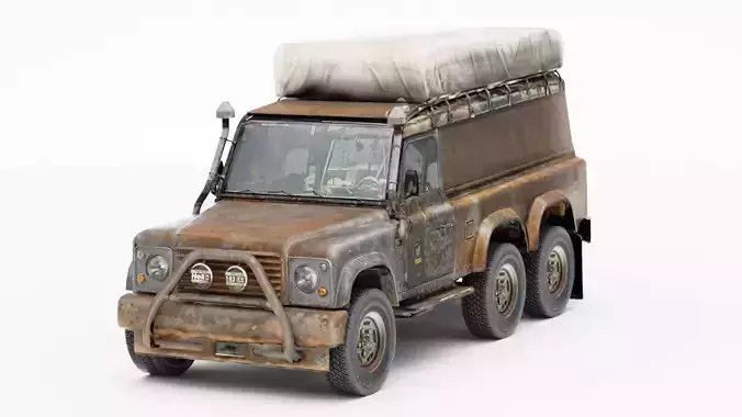 old Off-road 6x6 SUV 3d model
