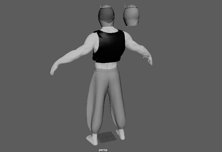 character with Bullet Proof dress and helmet  Low-poly 3D model_5