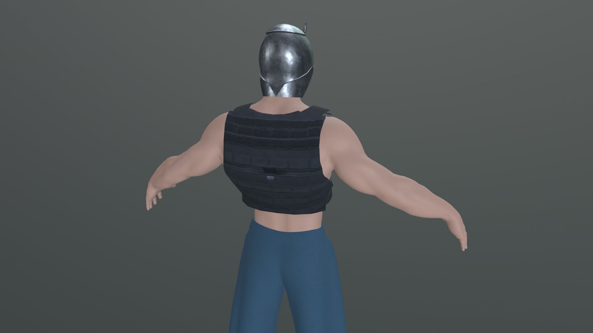 character with Bullet Proof dress and helmet  Low-poly 3D model_2