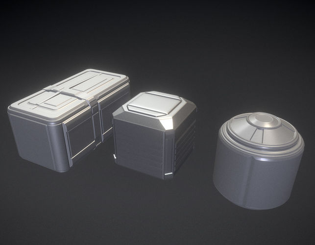 Sci-fi Props High Poly Version 3D model
