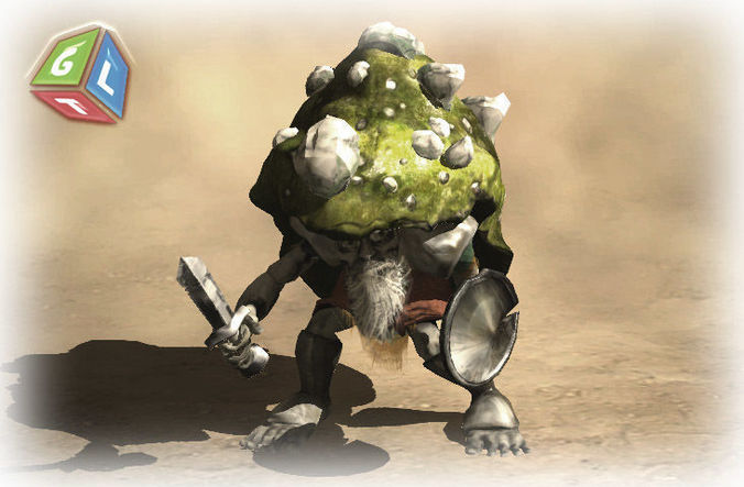 GLT Hidden Dwarf Low-poly 3D model
