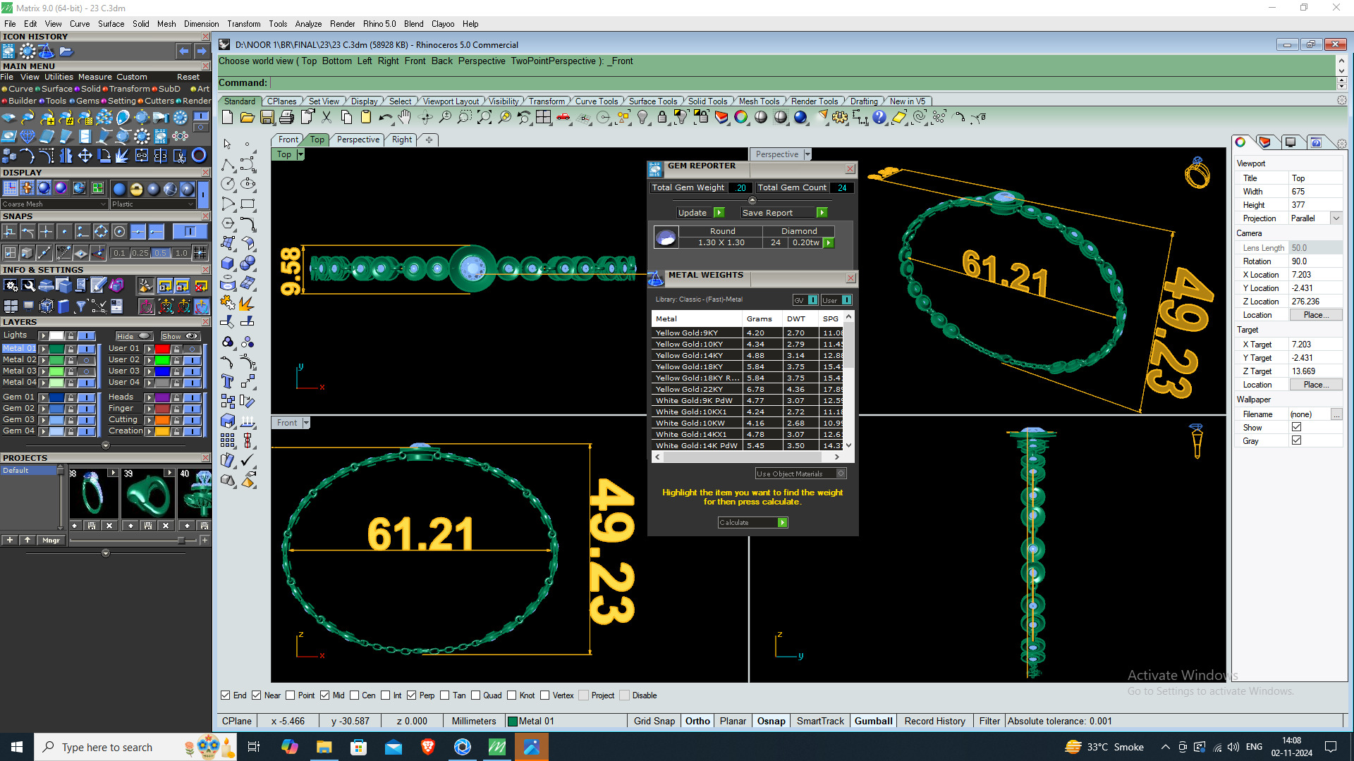BRACELET DIAMOND -CAD-024 3D model_15