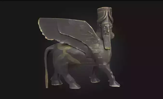 Winged Guardian Mythical Statue Model for Fantasy