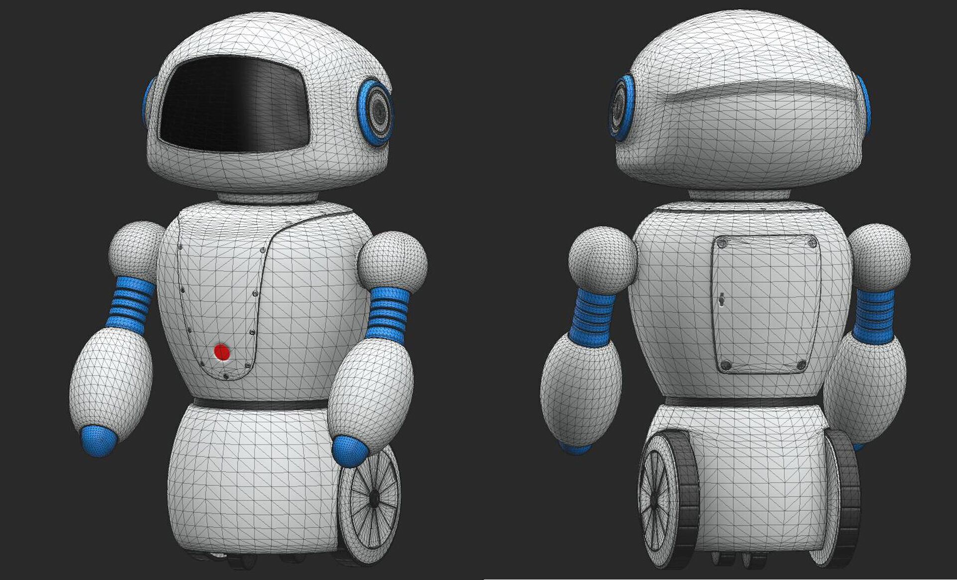 Toy robot Low-poly 3D model_8