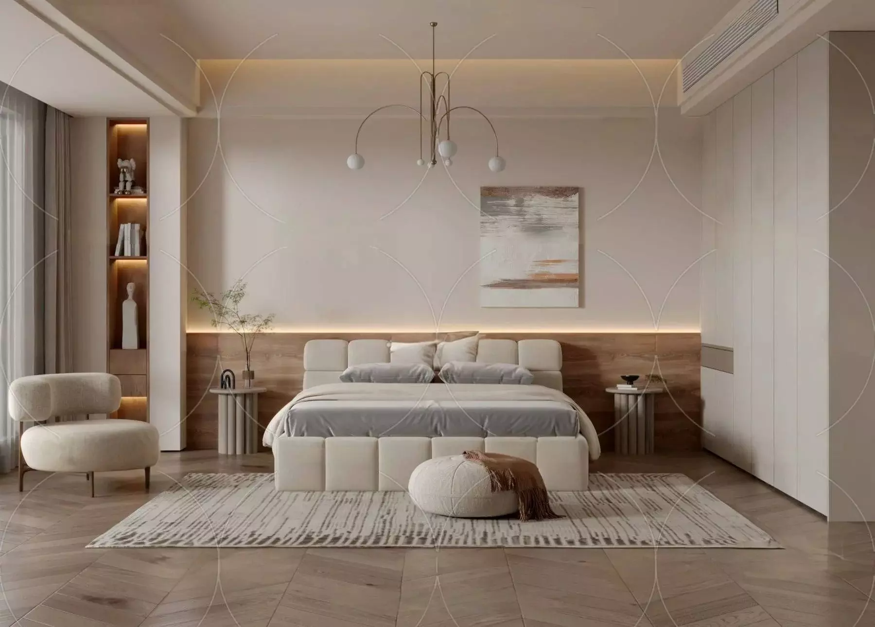 WABI SABI STYLE 3D BEDROOM 0028 3D model_0