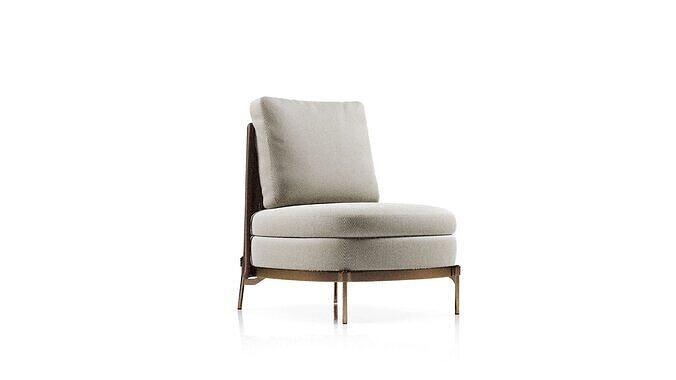 Minotti Tape Cord Armchair no arms Out corona 3D model