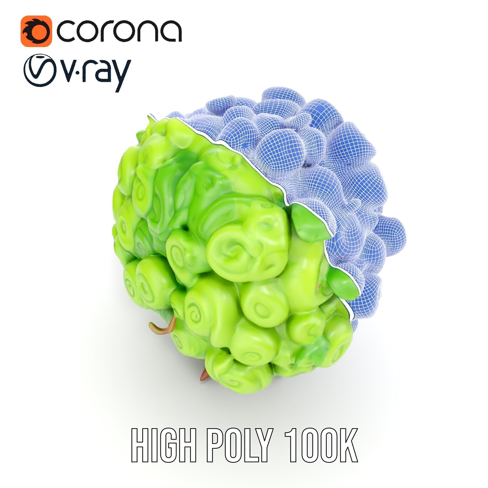 Curly Tree Cartoon Style D Model Pack Low-poly 3D model_36