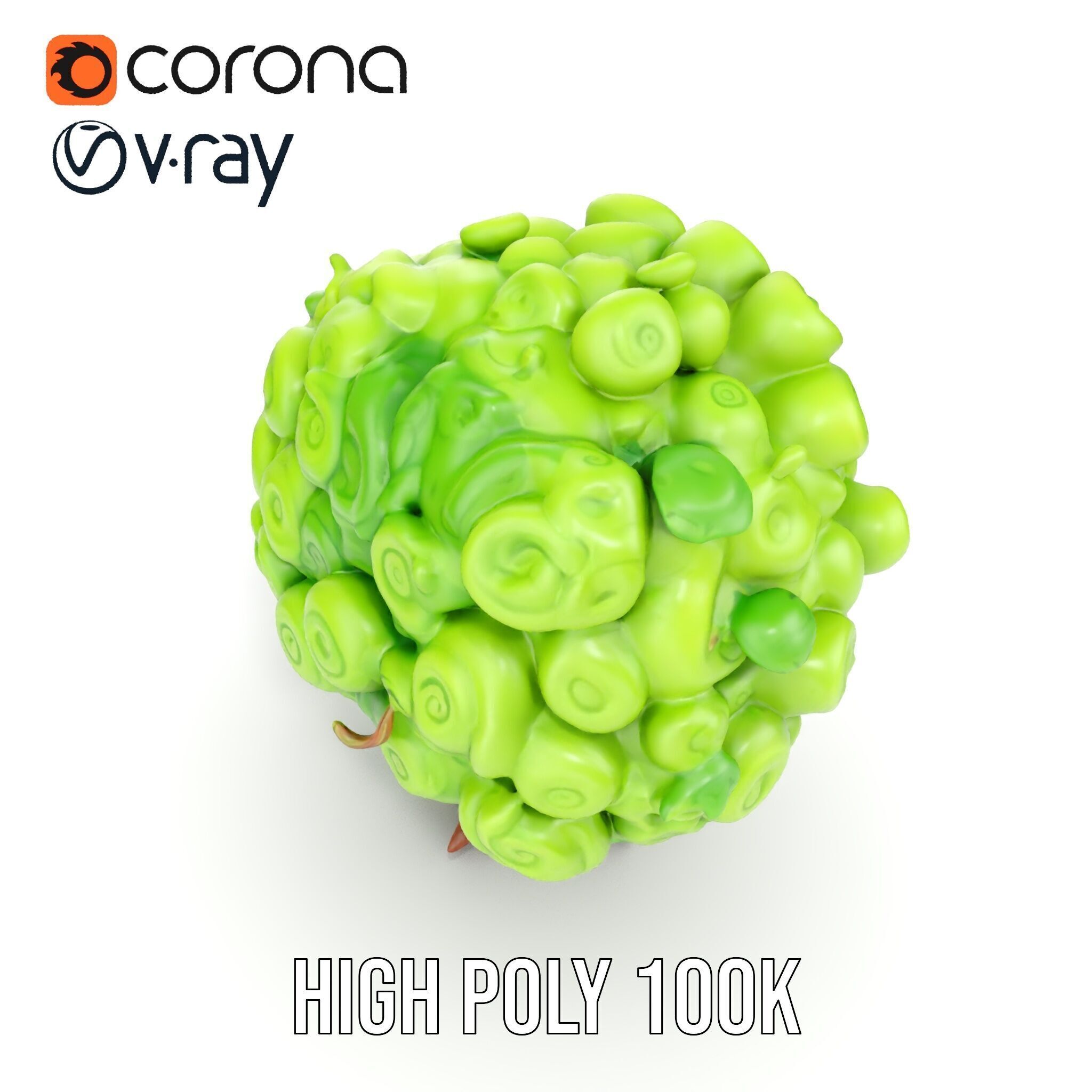 Curly Tree Cartoon Style D Model Pack Low-poly 3D model_30