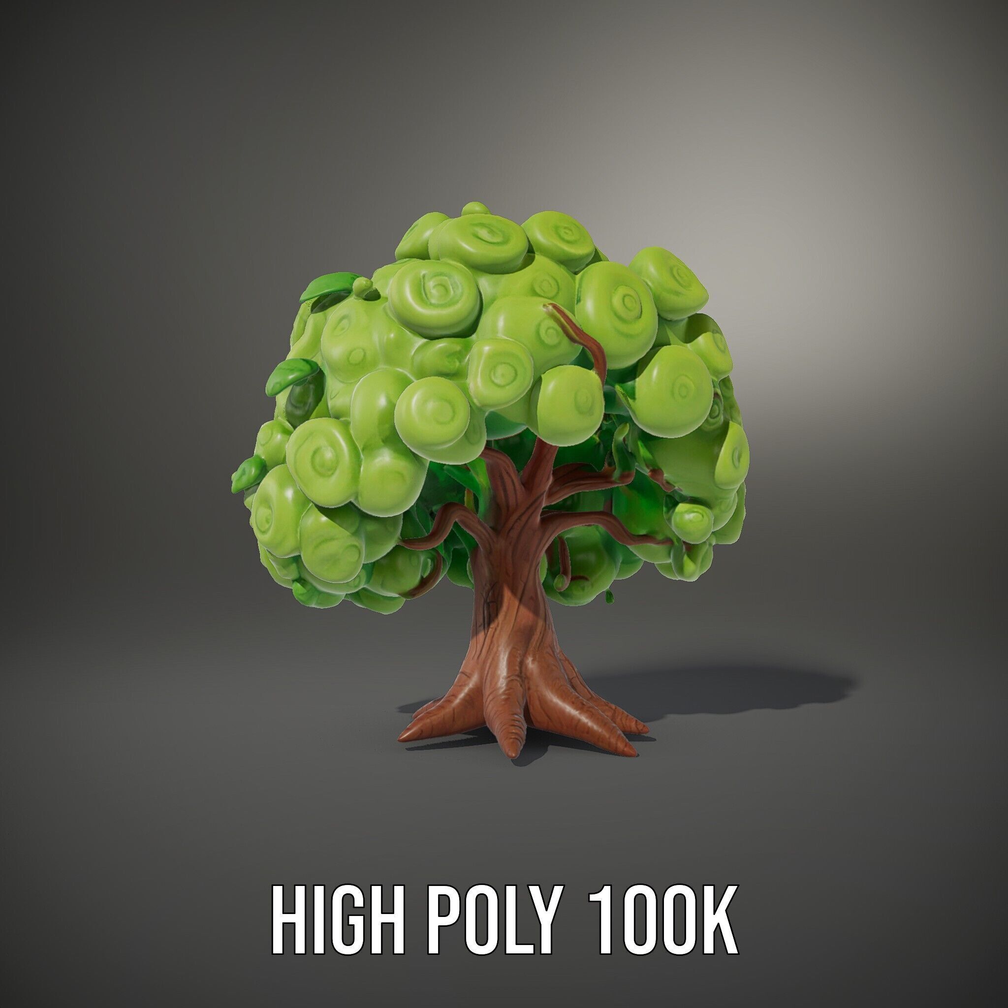 Curly Tree Cartoon Style D Model Pack Low-poly 3D model_14