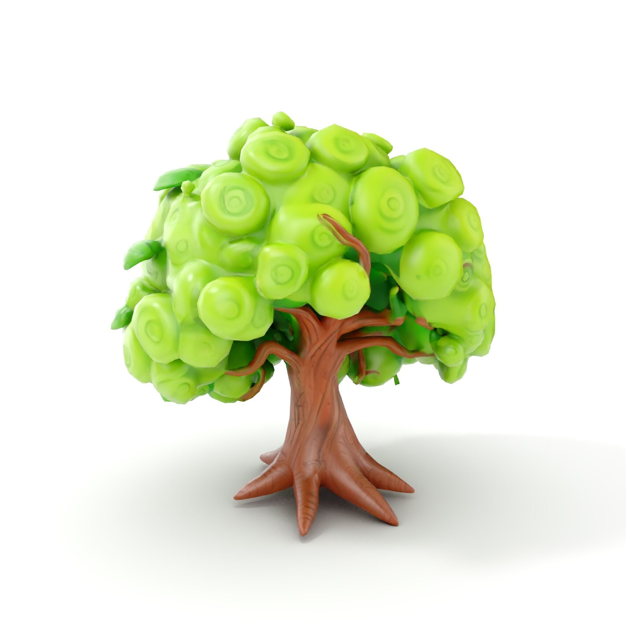 Curly Tree Cartoon Style D Model Pack Low-poly 3D model_12