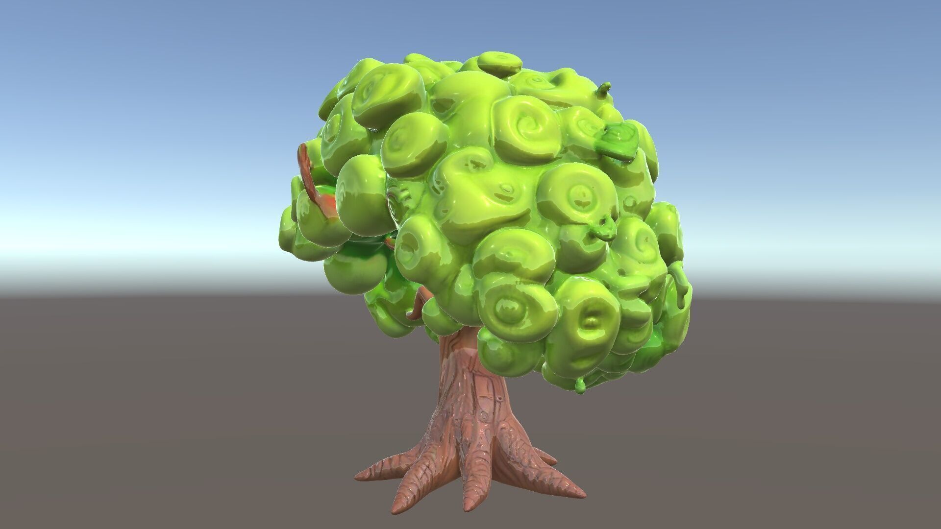 Curly Tree Cartoon Style D Model Pack Low-poly 3D model_5