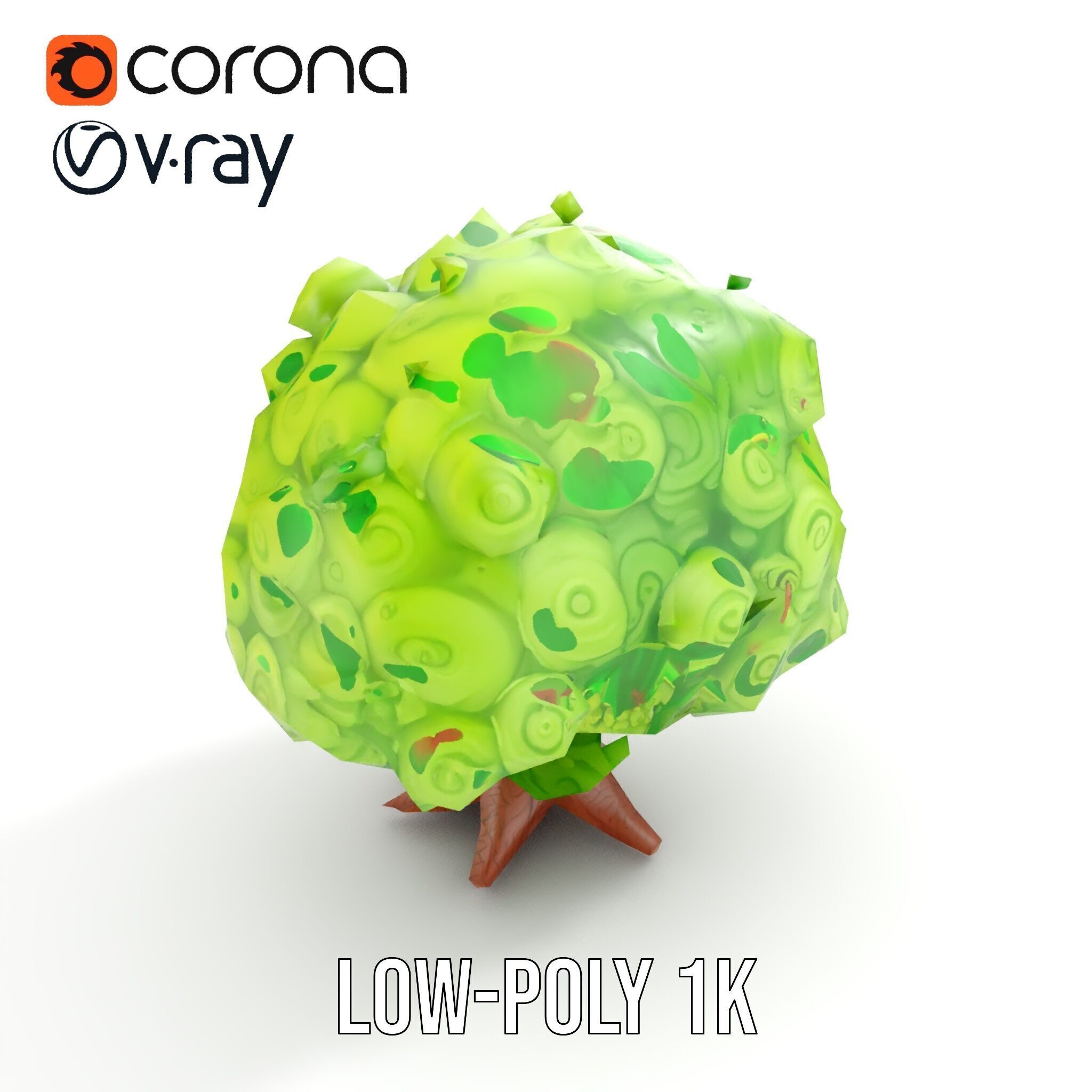 Curly Tree Cartoon Style D Model Pack Low-poly 3D model_10