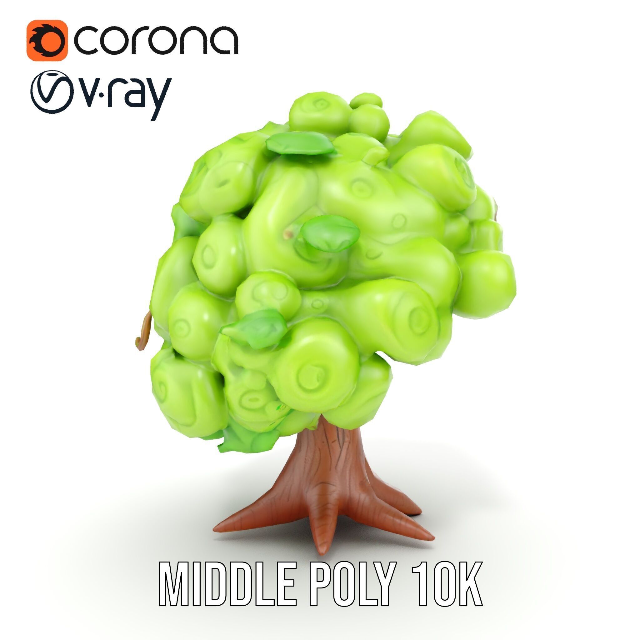 Curly Tree Cartoon Style D Model Pack Low-poly 3D model_17