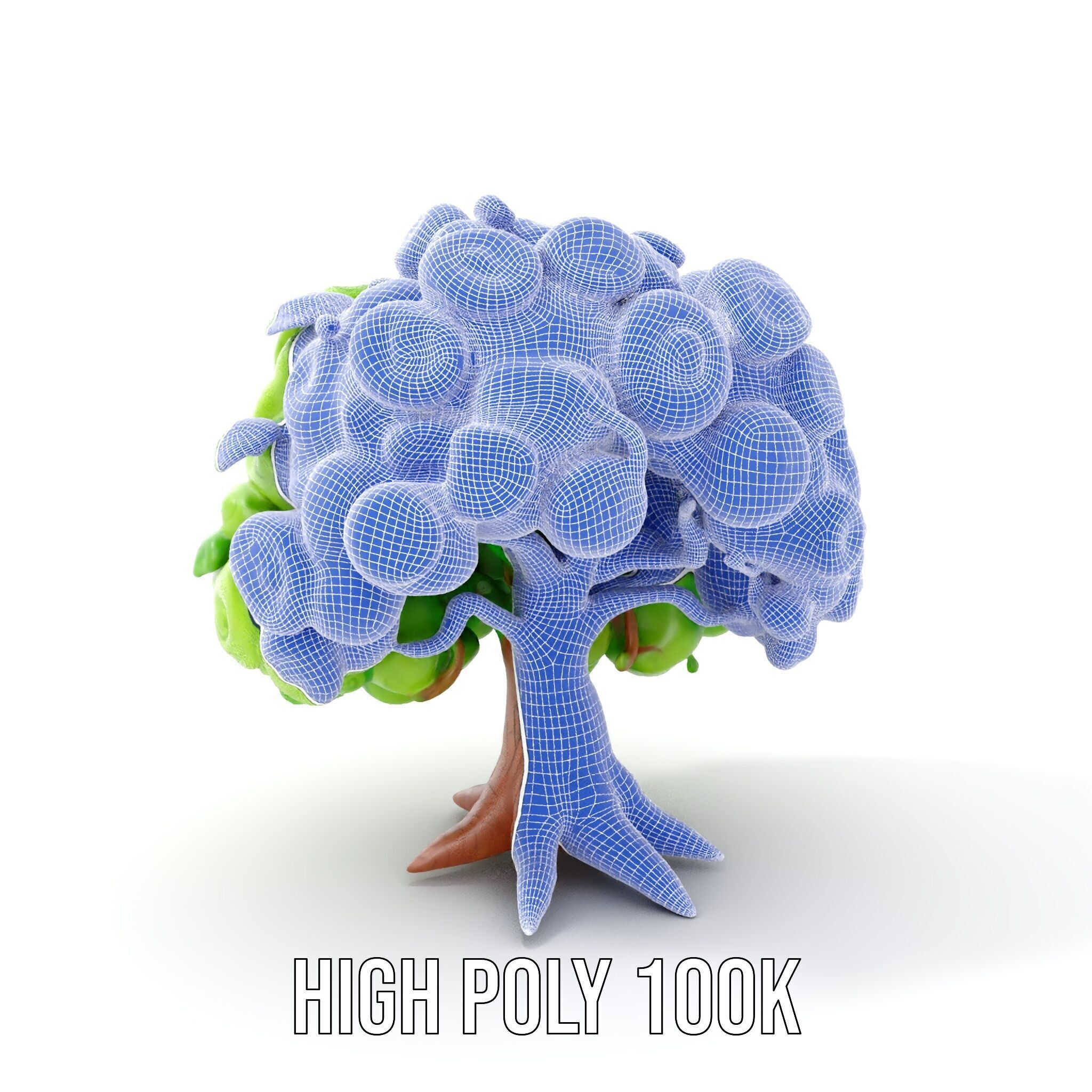 Curly Tree Cartoon Style D Model Pack Low-poly 3D model_4