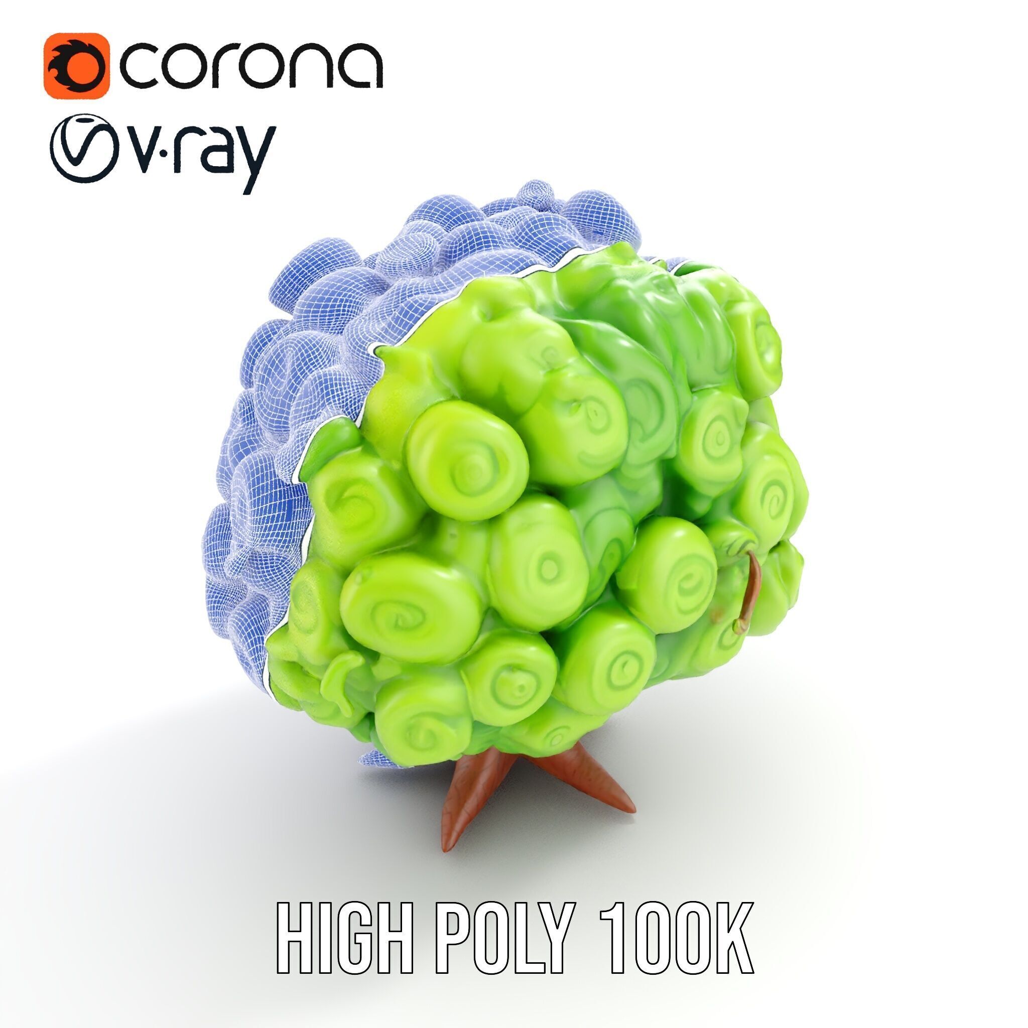 Curly Tree Cartoon Style D Model Pack Low-poly 3D model_37