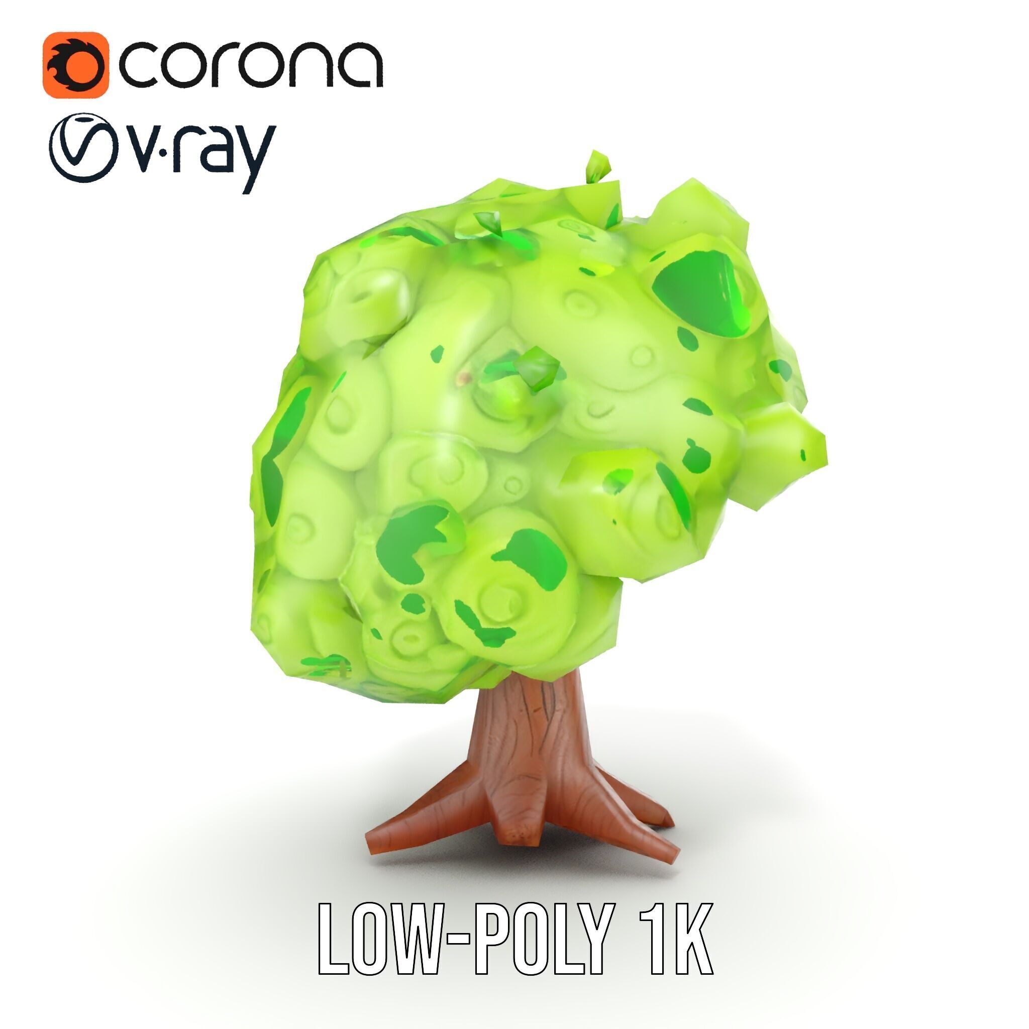 Curly Tree Cartoon Style D Model Pack Low-poly 3D model_26