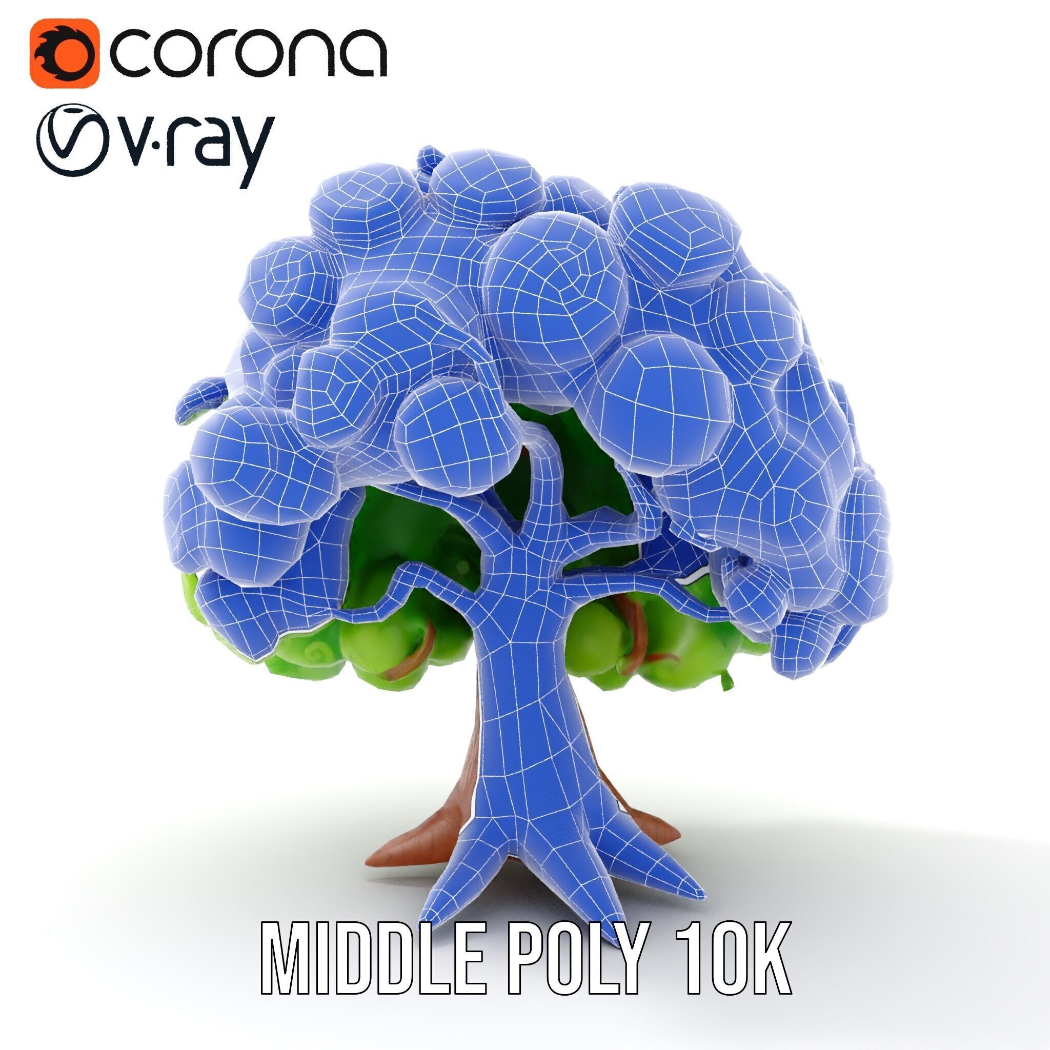 Curly Tree Cartoon Style D Model Pack Low-poly 3D model_25