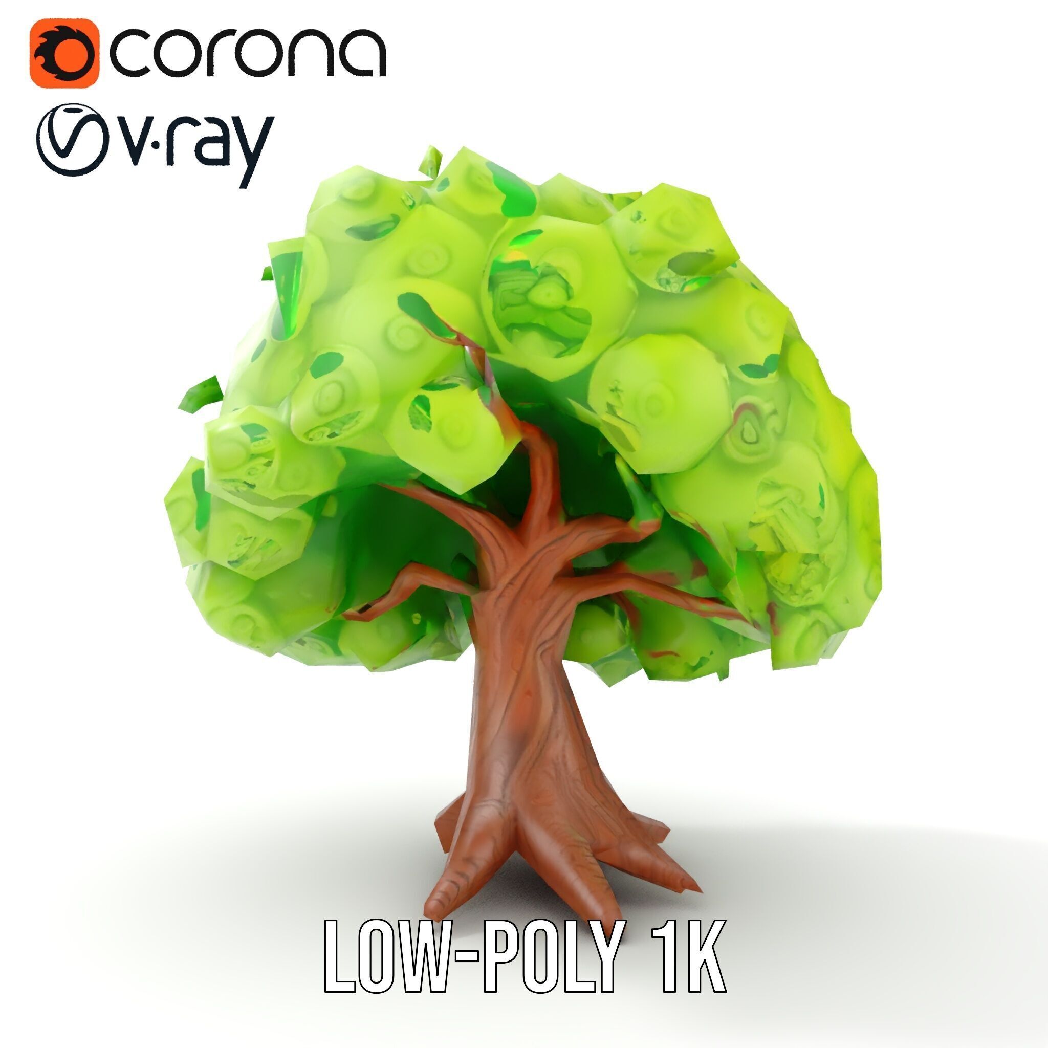 Curly Tree Cartoon Style D Model Pack Low-poly 3D model_13
