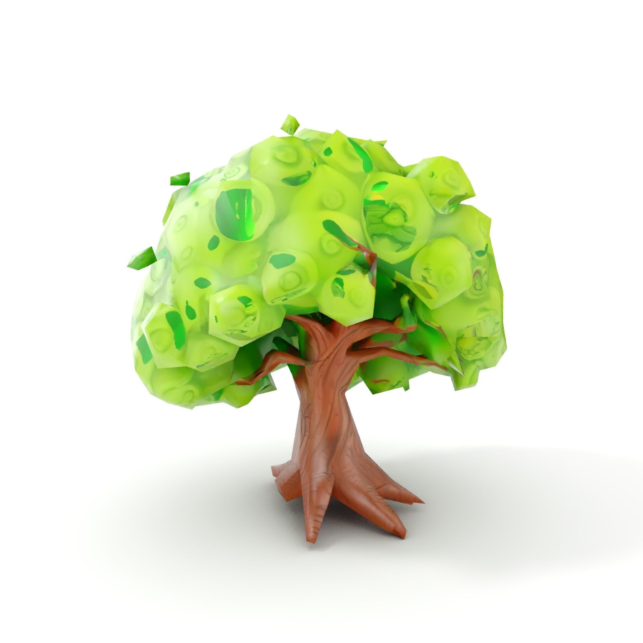 Curly Tree Cartoon Style D Model Pack Low-poly 3D model_7