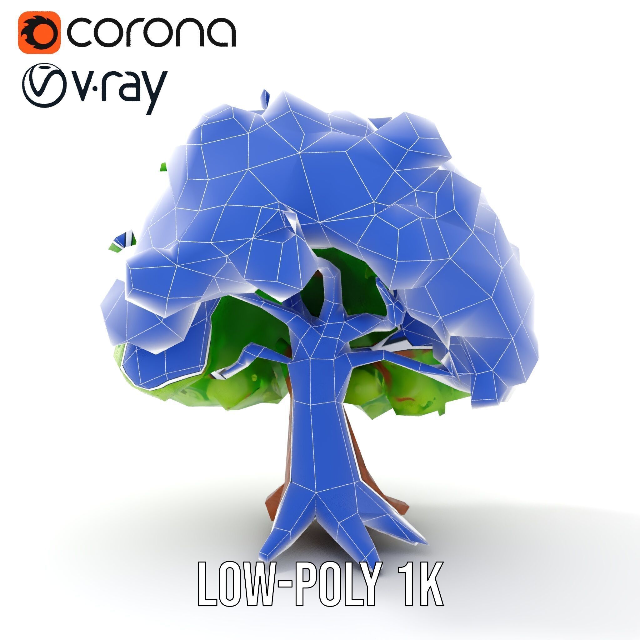 Curly Tree Cartoon Style D Model Pack Low-poly 3D model_32