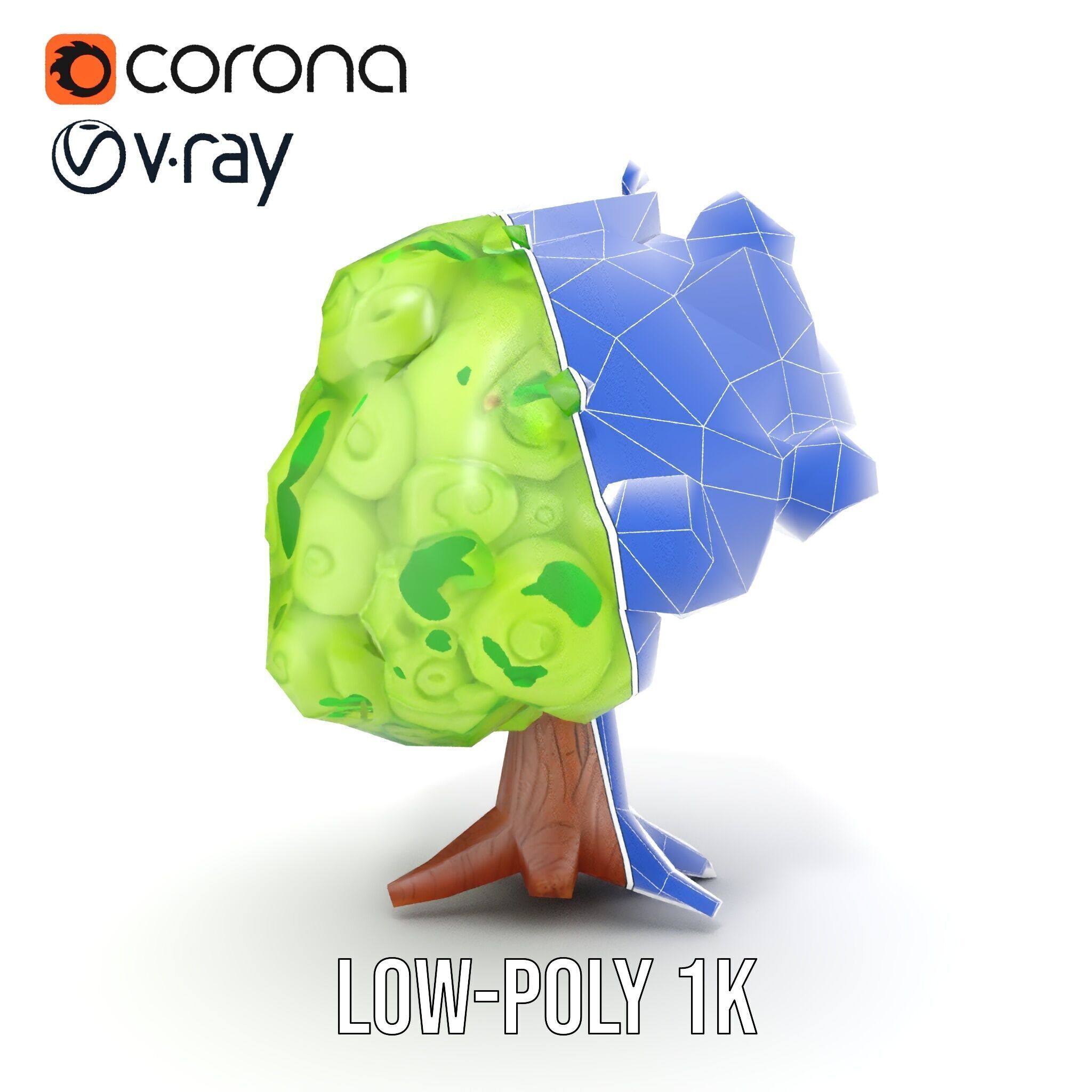 Curly Tree Cartoon Style D Model Pack Low-poly 3D model_23