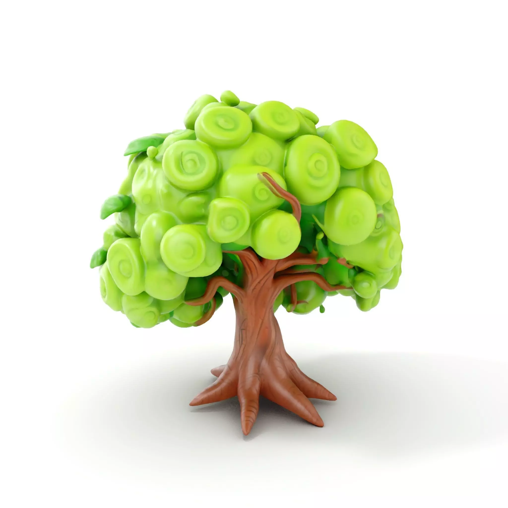 Curly Tree Cartoon Style D Model Pack Low-poly 3D model_0