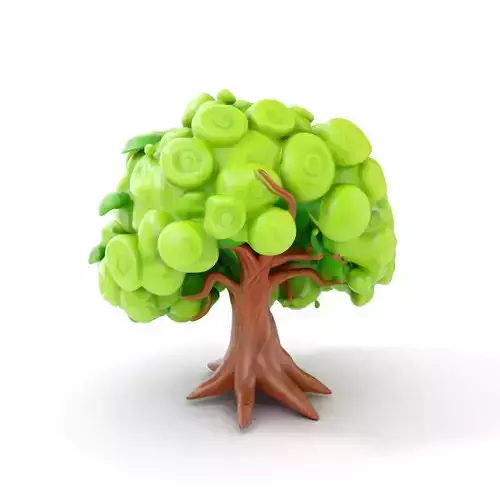 Curly Tree Cartoon Style D Model Pack Low-poly 3D model