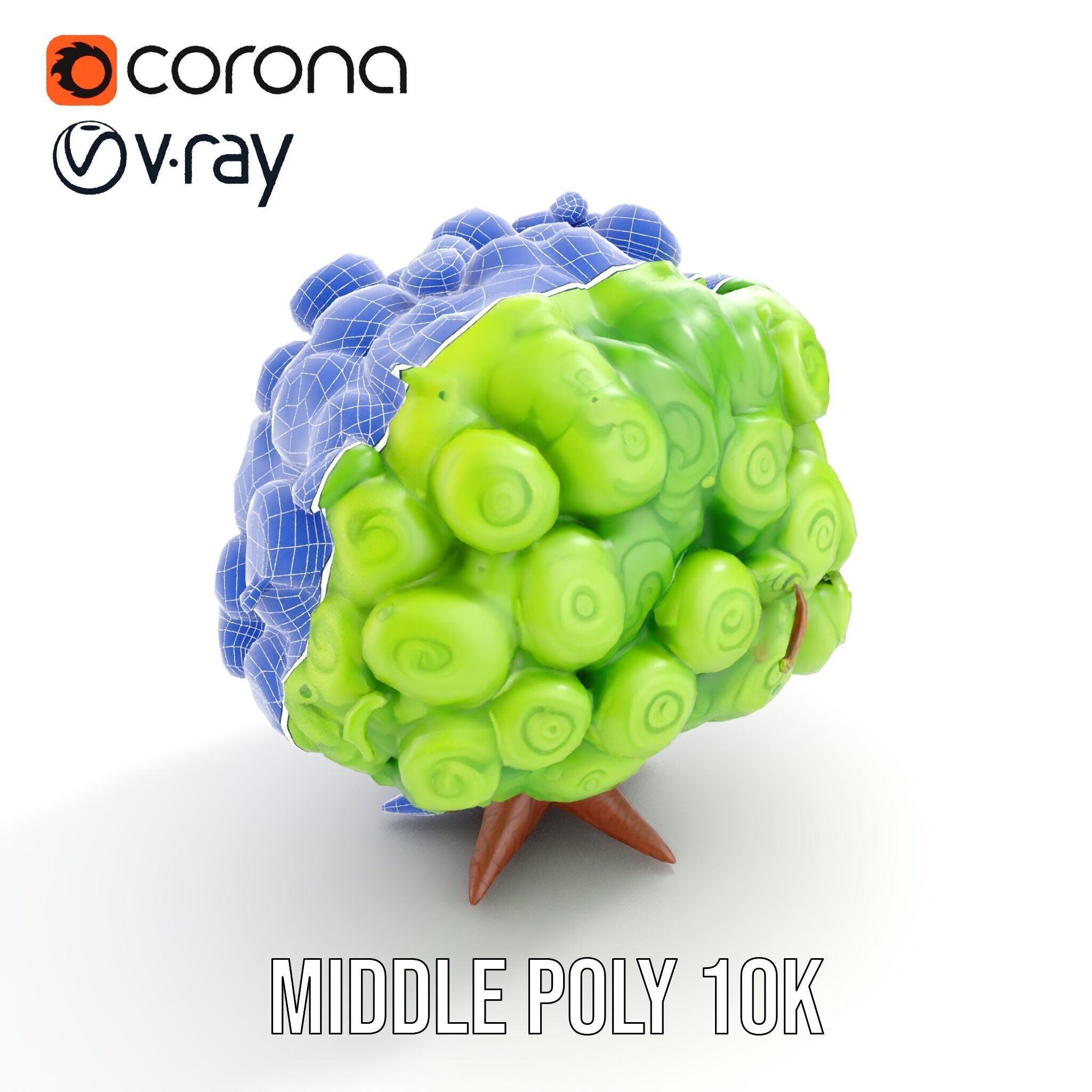 Curly Tree Cartoon Style D Model Pack Low-poly 3D model_22