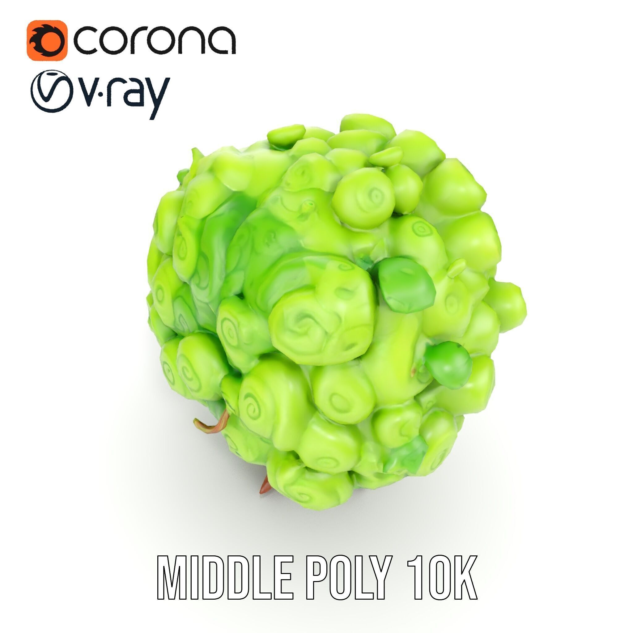 Curly Tree Cartoon Style D Model Pack Low-poly 3D model_9