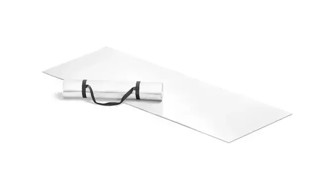 White Unfolded and Rolled Yoga Mat Set - for fitness pilates 3D model