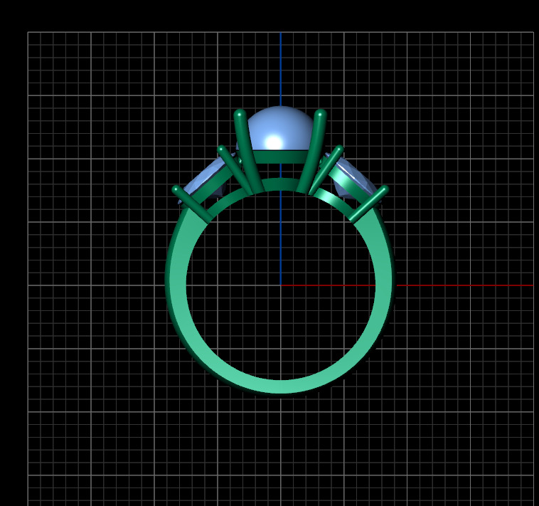 rings diamond 3D print model_3